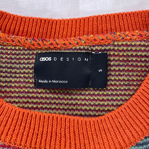 ASOS DESIGN Knitted Ombre Check Sweater Size Small - Picture 5 of 7